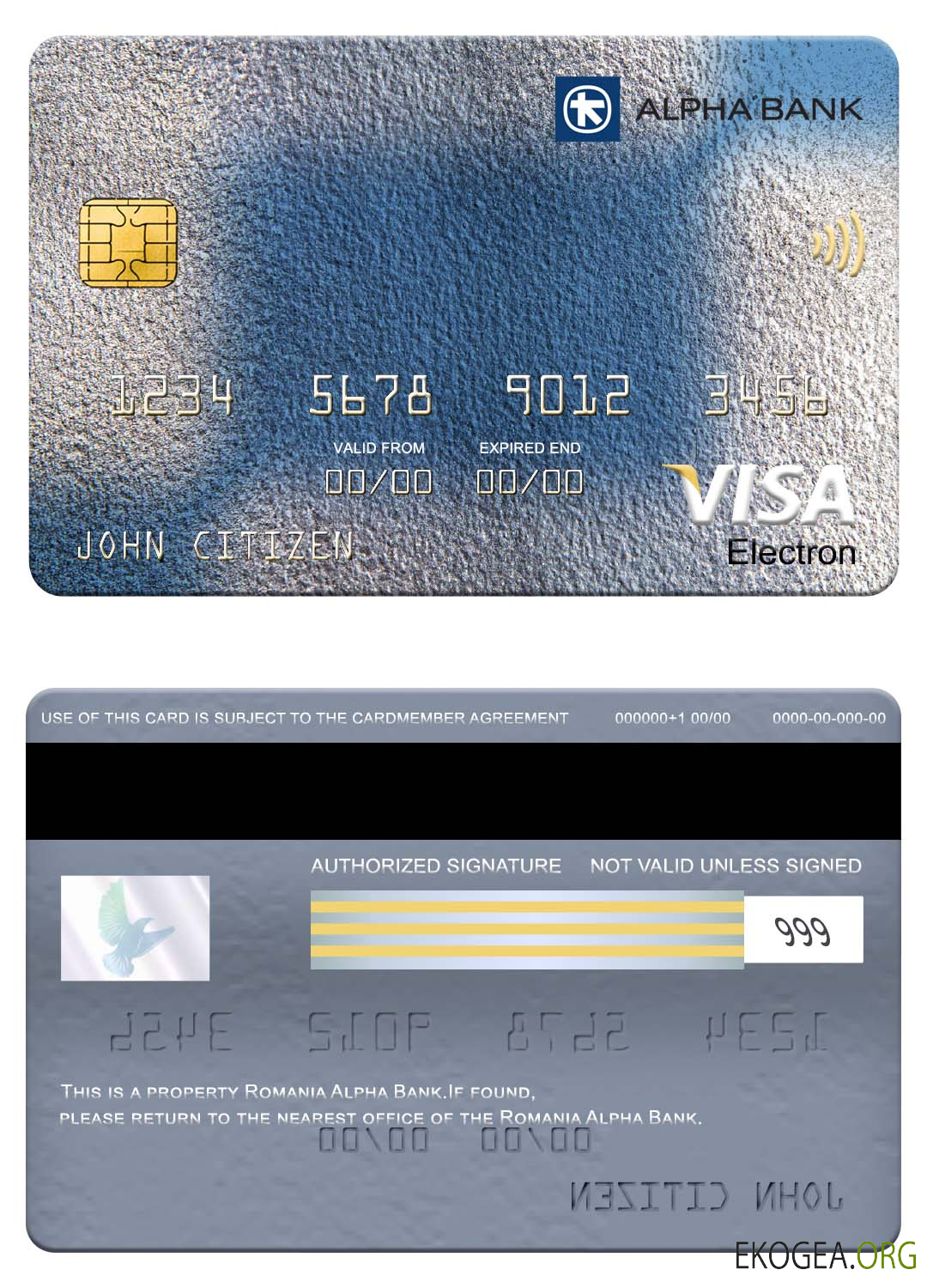 Carte électronique visa Roumanie Alpha Bank